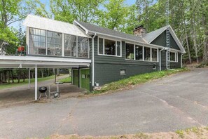 Exterior - Dog-friendly lakefront home with lake views, sauna, dock, firepit - near skiing (Land O'Lakes)