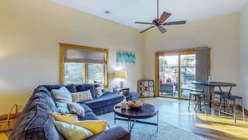 TV, fireplace, offices