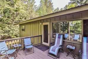 Terrace/patio - Dog-friendly, lakefront home with dock, kayaks, canoe, bike & fireplace (Manitowish Waters)
