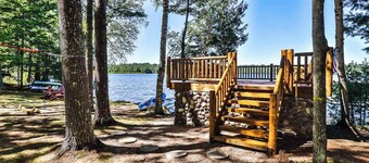 Lakefront retreat with two full kitchens, fireplaces, washer/dryer, & two docks