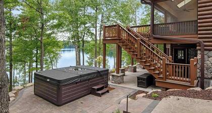 Lakefront estate with 3-story chalet & guest house - hot tub, game room, and gym