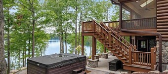 Lakefront estate with 3-story chalet & guest house - hot tub, game room, and gym