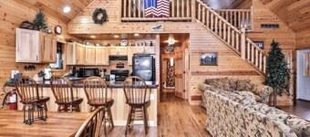 Dog-friendly lakefront lodge with firepit, dock, & gas fireplace