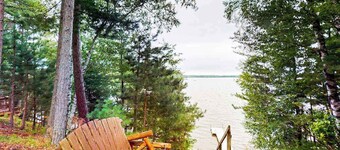 New listing - lakefront home with views, dock, fireplace, foosball, deck, & W/D