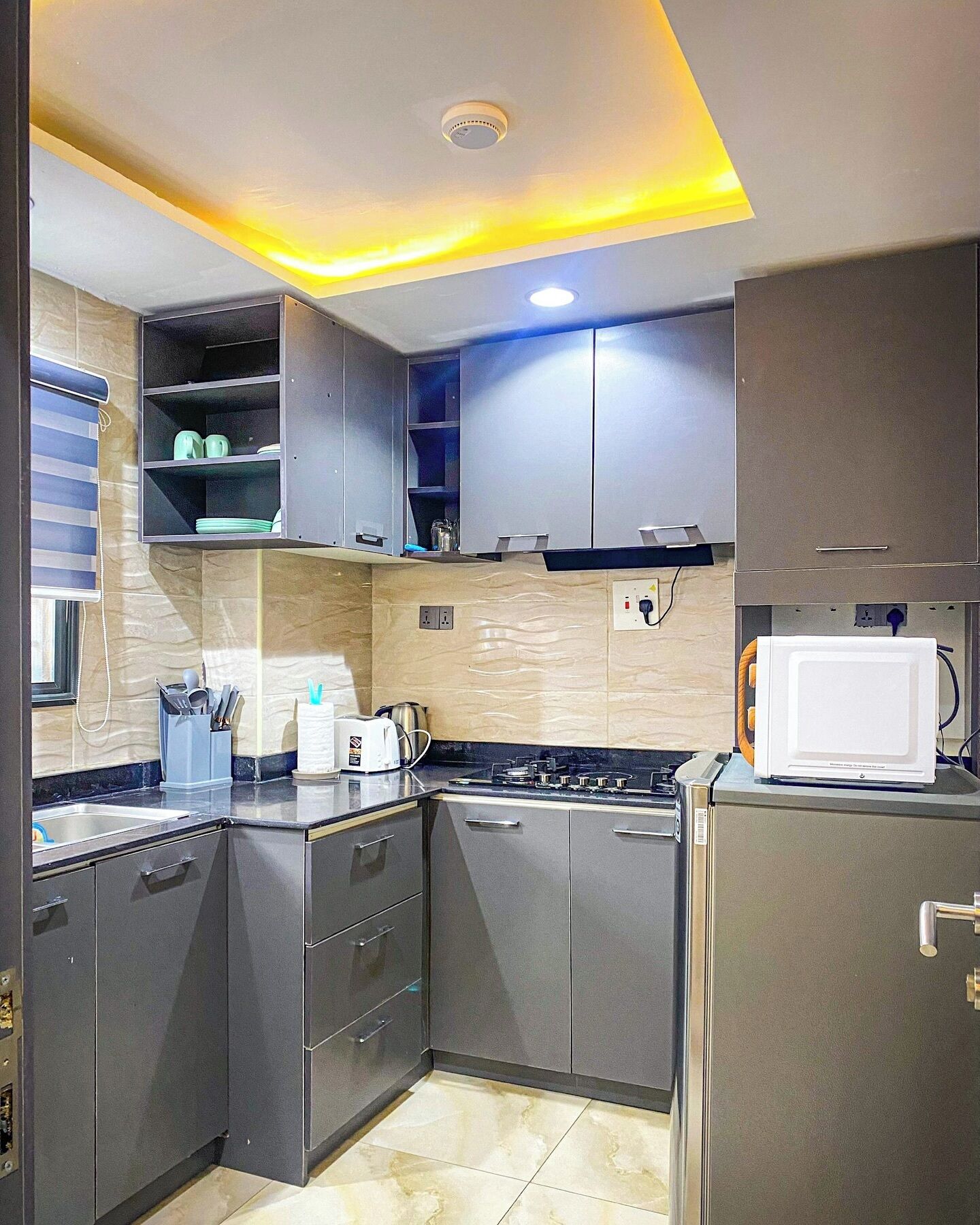 Phòng dành cho gia đình, ban công, quang cảnh thành phố | Bếp riêng | Tủ lạnh, lò vi sóng, lò nướng, bếp nấu 