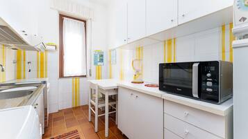 Kühlschrank, Mikrowelle, Herdplatte, Toaster