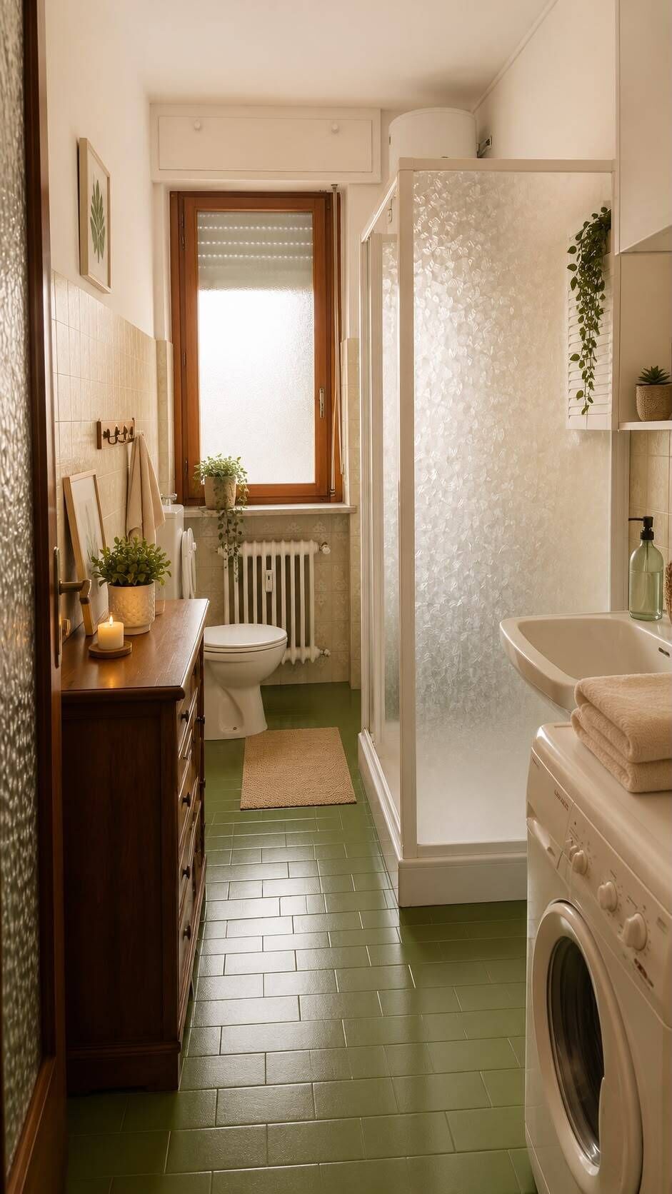 Douche, séchoir à cheveux, bidet, serviettes fournies