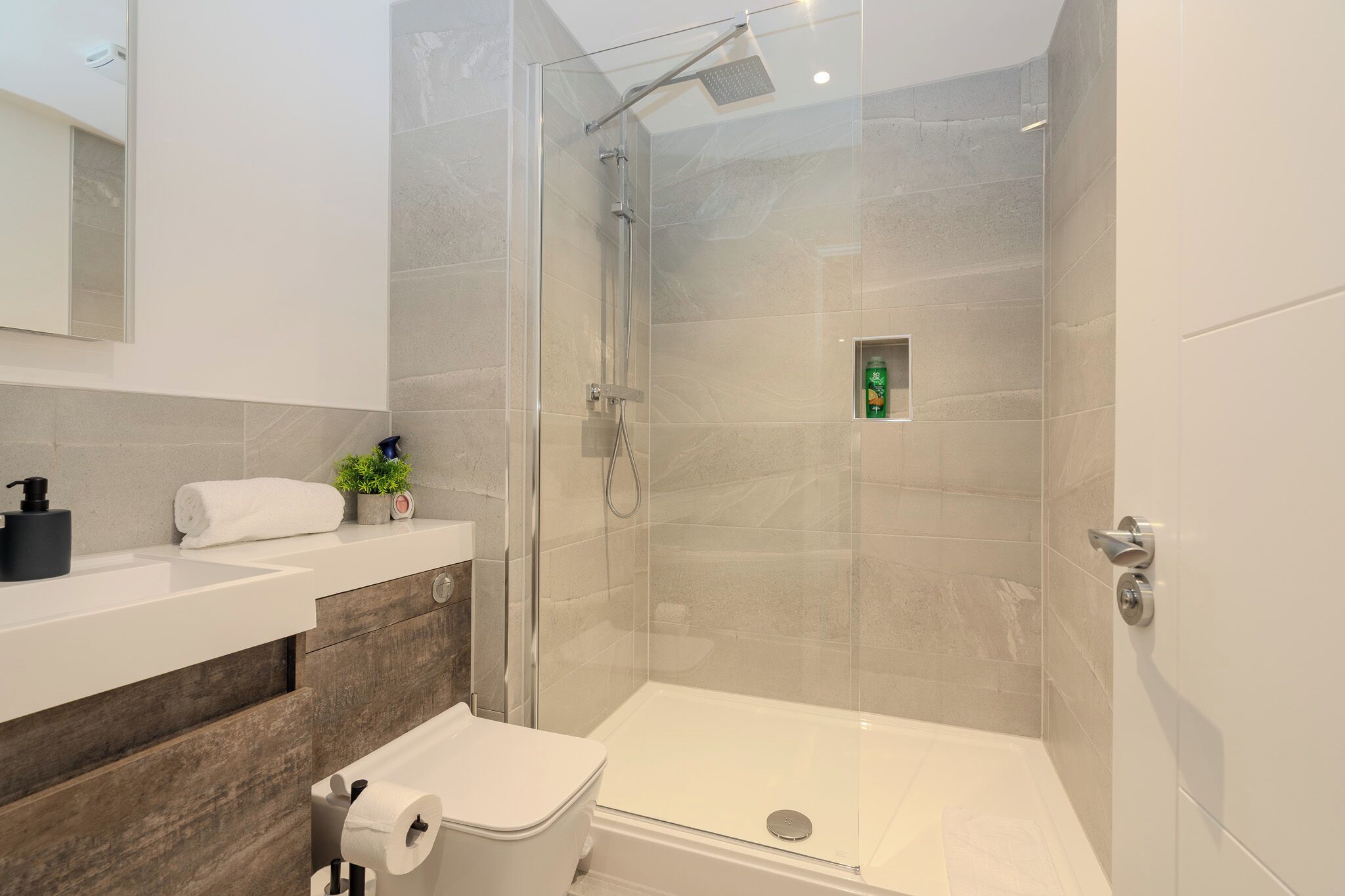 Appartement classique | Salle de bain | Douche, serviettes fournies