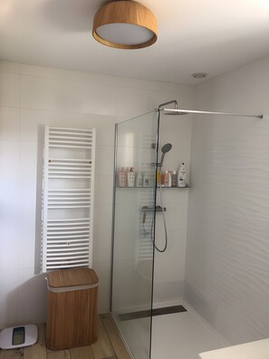 Shower, hair dryer, towels - 5-Room Villa with Pool and Terrace in Le Porge (Le Porge)