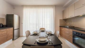 Fridge, microwave, dishwasher, electric kettle