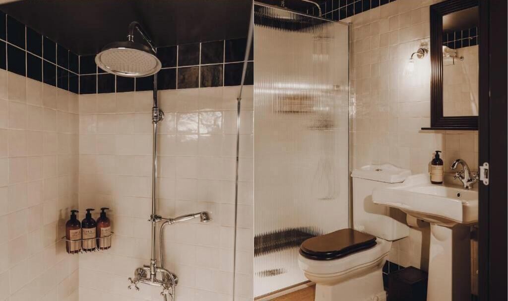 Studio Deluxe | Salle de bain | Douche, sèche-cheveux, serviettes fournies, savon