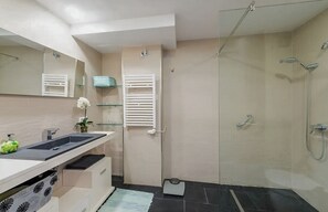Ducha, secador de pelo y toallas