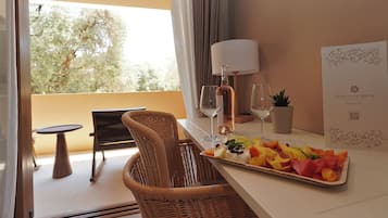 Ionian Executive Garden View Room | Minibar, in-room safe, laptop workspace, iron/ironing board