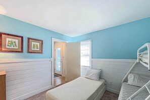 Iron/ironing board, WiFi, bed sheets - 2nd-floor Sunspot condo steps from beach with balcony, outdoor shower, W/D, & AC (Dewey Beach)