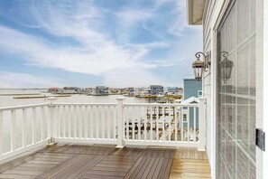 Terrace/patio - West Fenwick waterfront dream with stunning rooftop deck views, dock & firepit (Selbyville)