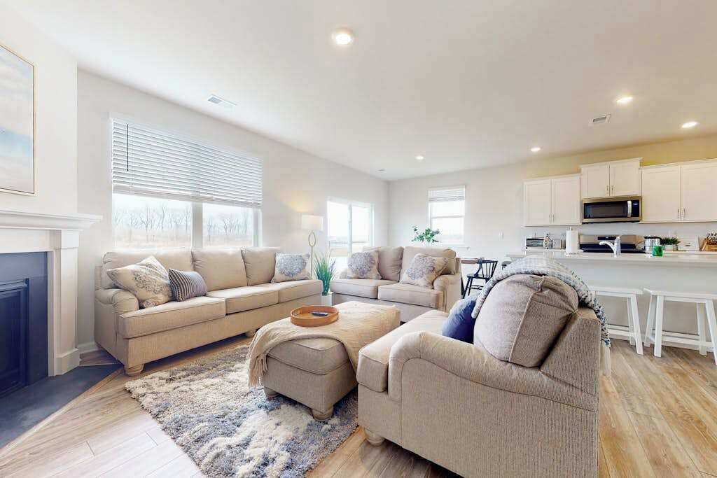 TV, fireplace, video games, offices