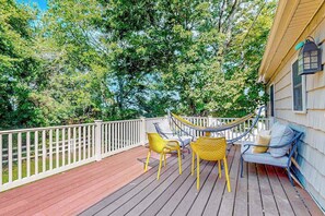 Terrace/patio - The Reservation - dog-friendly home with fenced yard, deck, grill, & beach gear (Ocean View)