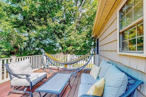 Terrace/patio - The Reservation - dog-friendly home with fenced yard, deck, grill, & beach gear (Ocean View)