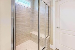Shower, towels - Millville By The Sea home w/3 pools, pickleball, fitness center, fireplace, dock (Millville)