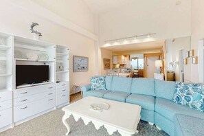 TV, DVD player - Sea Colony Condo in Oceanfront Complex w/Shared Pool, Private Washer/Dryer, WiFi (Bethany Beach)