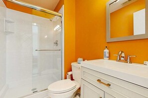 Shower, hair dryer - Rainbow Cove condo w/WIFI, W/D, walk to restaurants & entertainment (Dewey Beach)