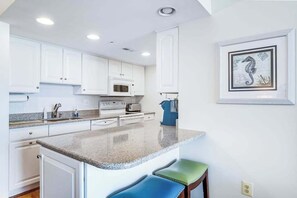 Fridge, microwave, oven, stovetop - Sea Colony Oceanfront Condo w/Balcony, Free WiFi, Shared Pools, Hot Tub, Gym (Bethany Beach)
