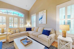 TV, offices - Bayside Resort retreat with grill, central AC, & paid-access pools & hot tub (Selbyville)
