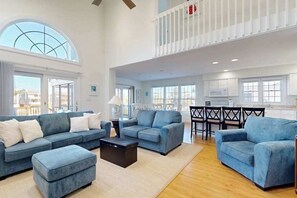 TV, DVD player, offices - Town of Bethany Beach home on the canal with balcony & AC (Bethany Beach)