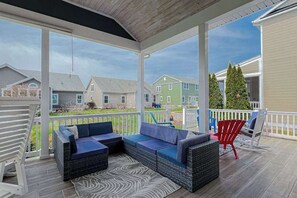 Terrace/patio - Bayside Resort home with bunk/playroom, deck, & access to pool, hot tub, & sauna (Selbyville)