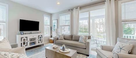 TV, fireplace, offices