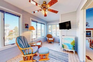TV, DVD player, offices - Town of South Bethany enchanting canal-front retreat with decks & amazing views (Bethany Beach)