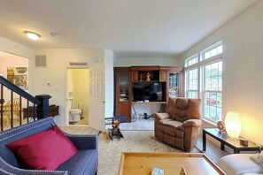 TV, DVD player, offices - Townhomes of Providence spacious townhouse w/shared pool, deck, W/D (Ocean View)