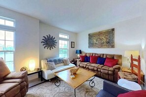 TV, DVD player, offices - Townhomes of Providence spacious townhouse w/shared pool, deck, W/D (Ocean View)