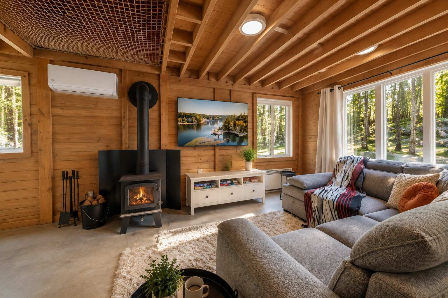 TV, fireplace, stereo