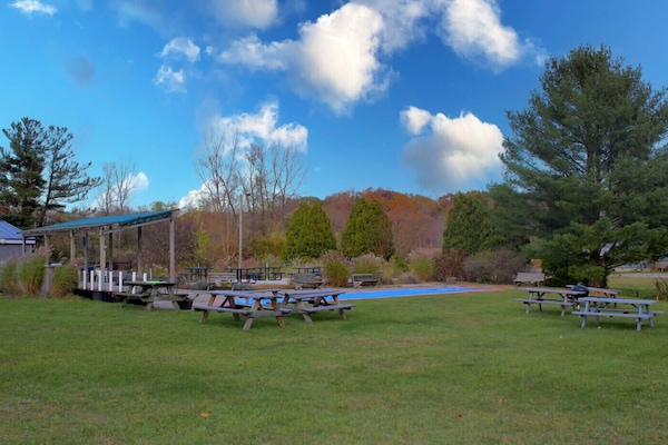 Big group that needs a big meal space? Our outdoor picnic area can handle that.