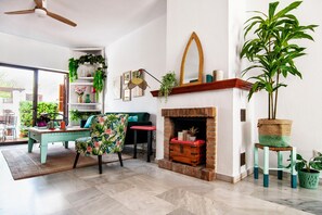 TV - Beachfront Boho Chic I – Colorful Townhouse with Sea Views and Pools (Estepona)