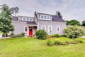 Exterior - Dog-friendly home 1 block from beach with firepit, amazing ocean views, & office (Rockland)