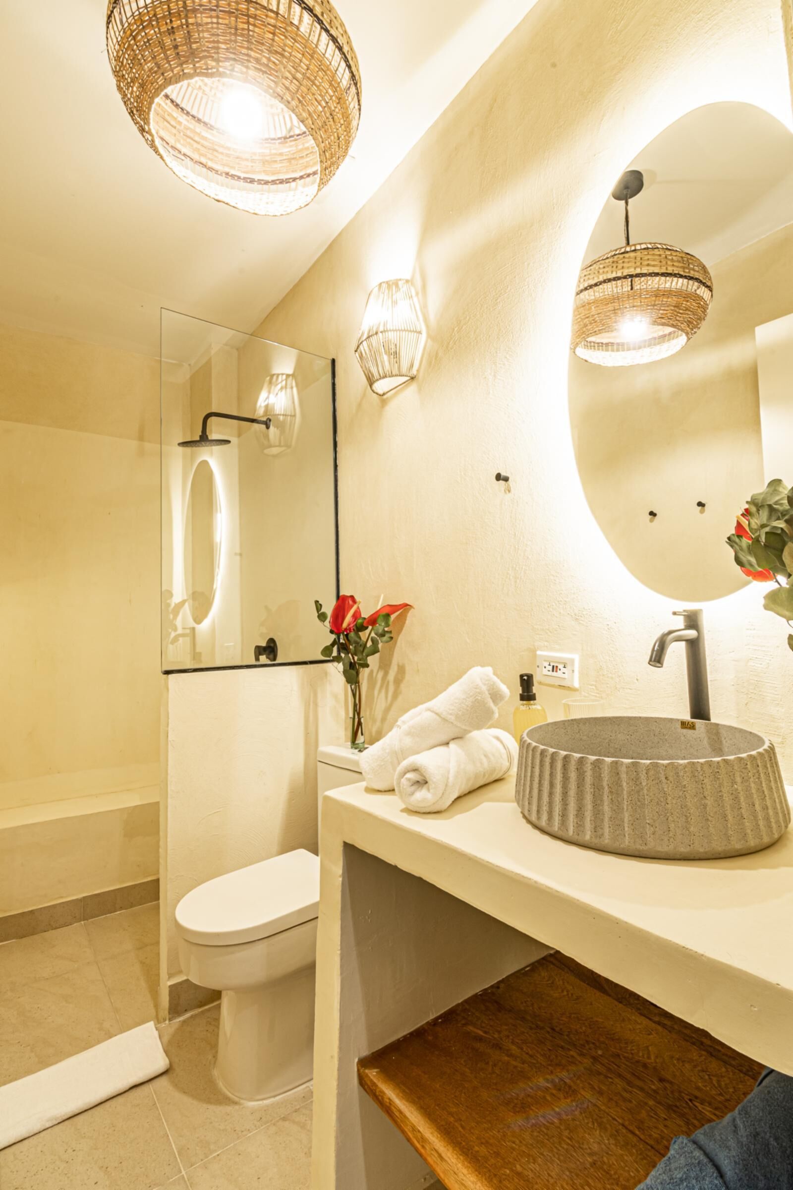 Hair dryer, towels