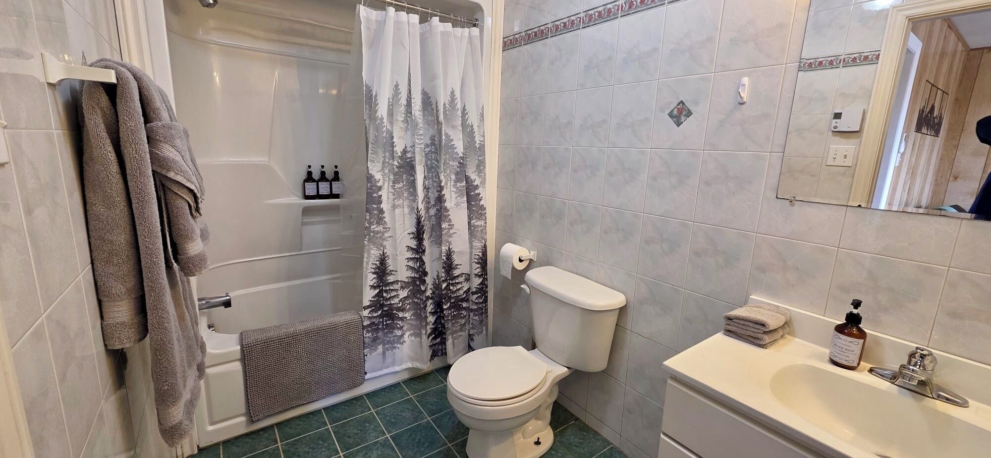 Towels, soap, toilet paper