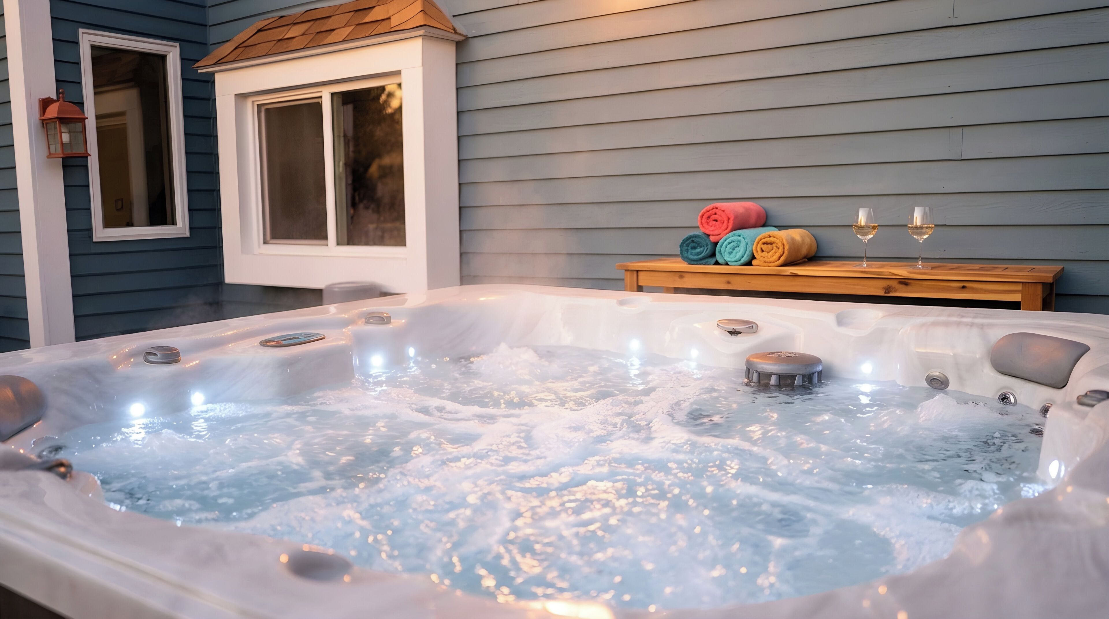 Indoor spa tub