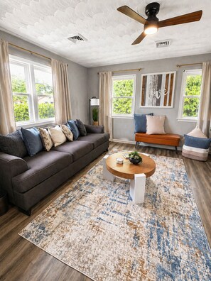 Living area - Spacious Portsmouth Getaway w/Game Room (Portsmouth)