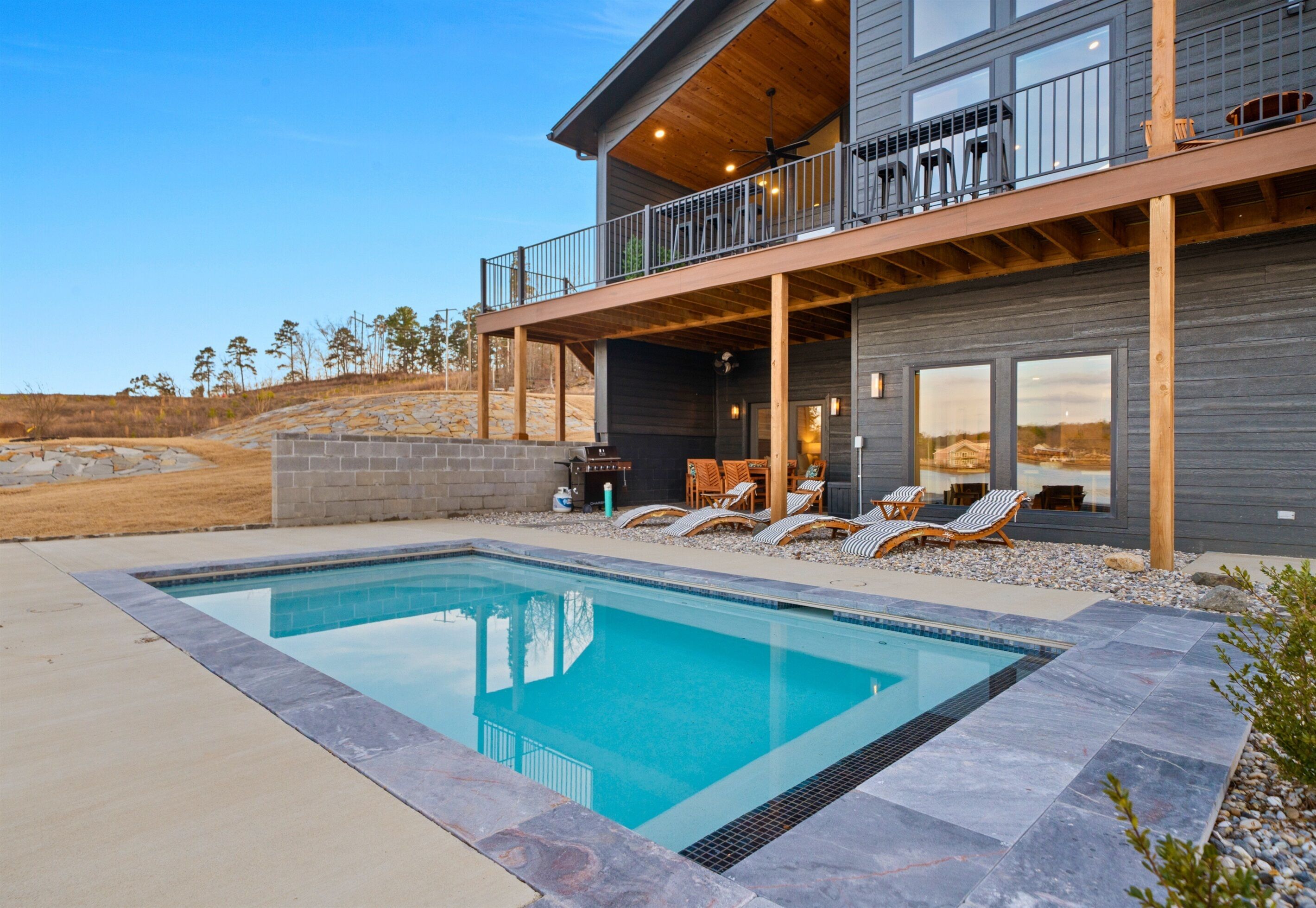 A heated pool