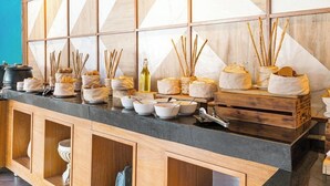 A kitchen counter with various food items and cooking utensils. - Blue Beach Punta Cana Luxury Resorts (Punta Cana)