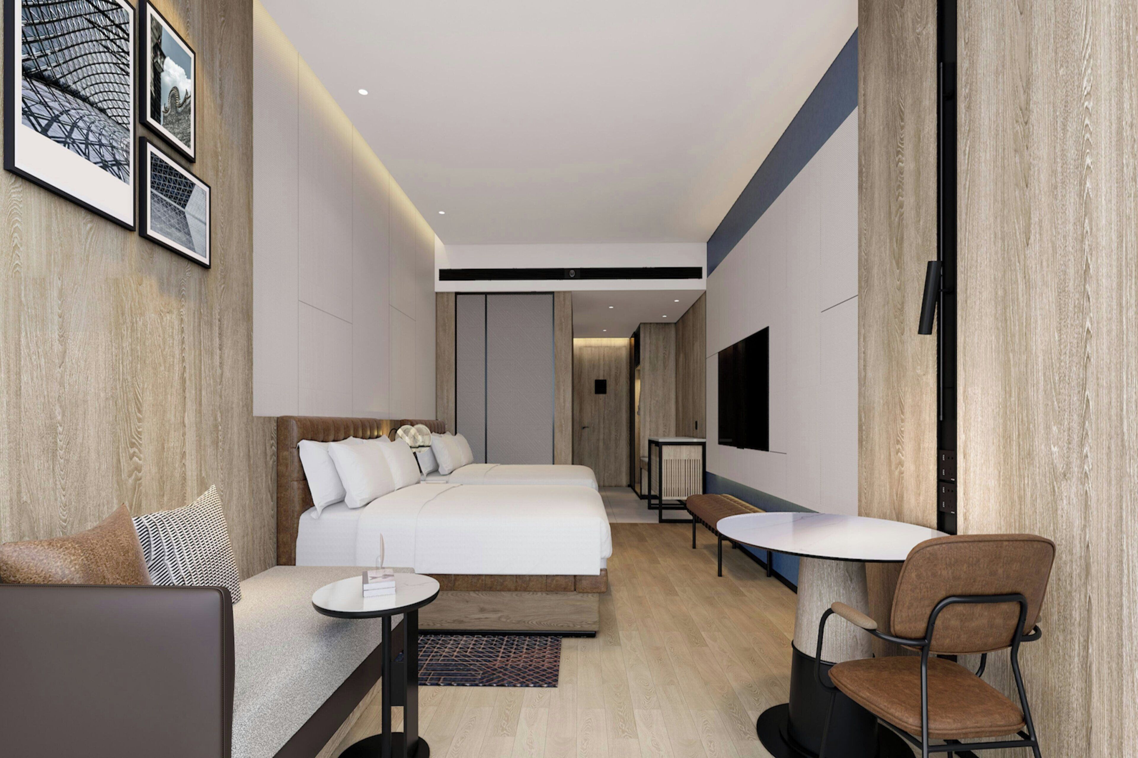 Chambre Supérieure, 2 lits doubles, vue ville