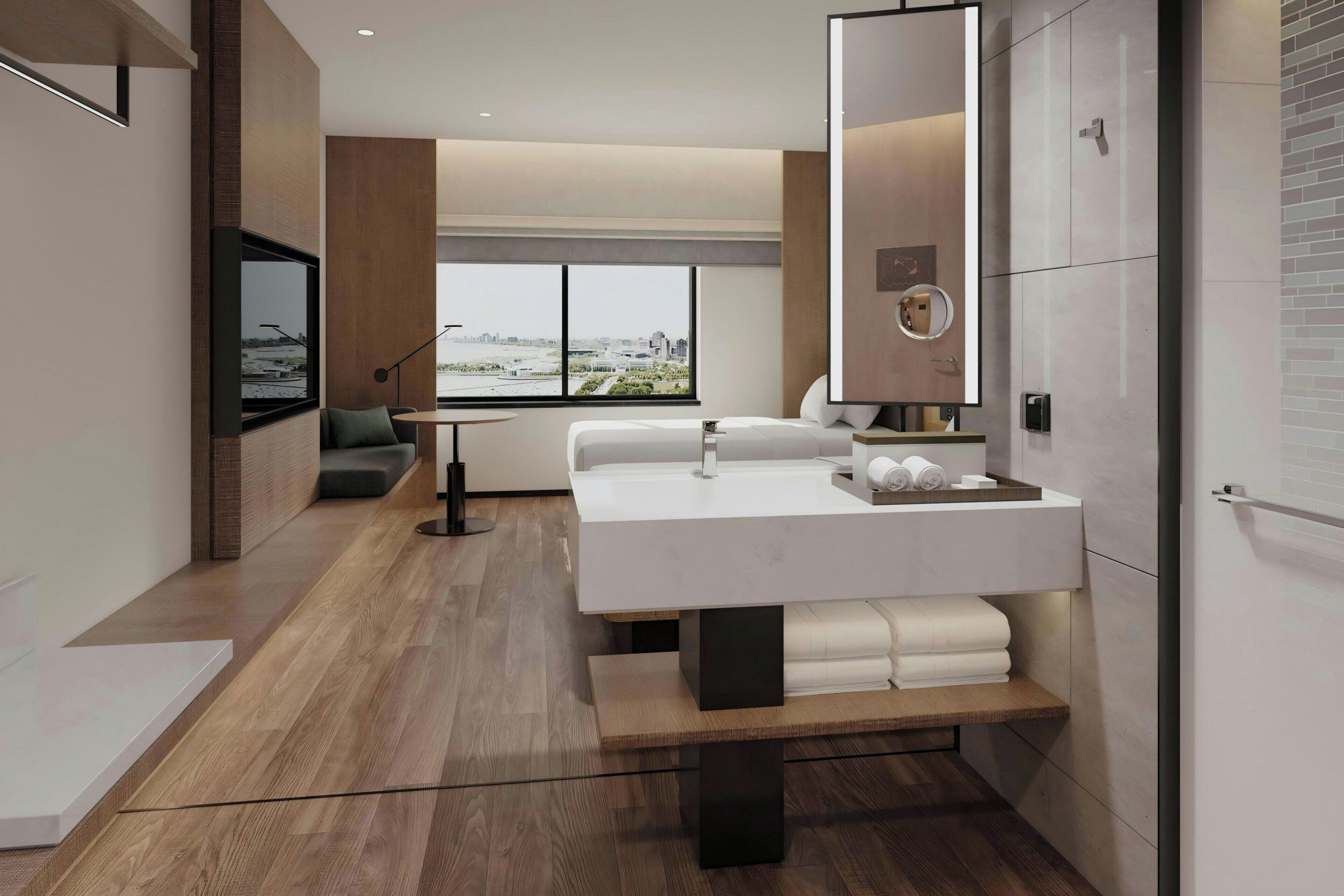 Room, 2 Double Beds, City View