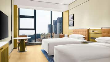 Premium bedding, in-room safe, blackout curtains, soundproofing