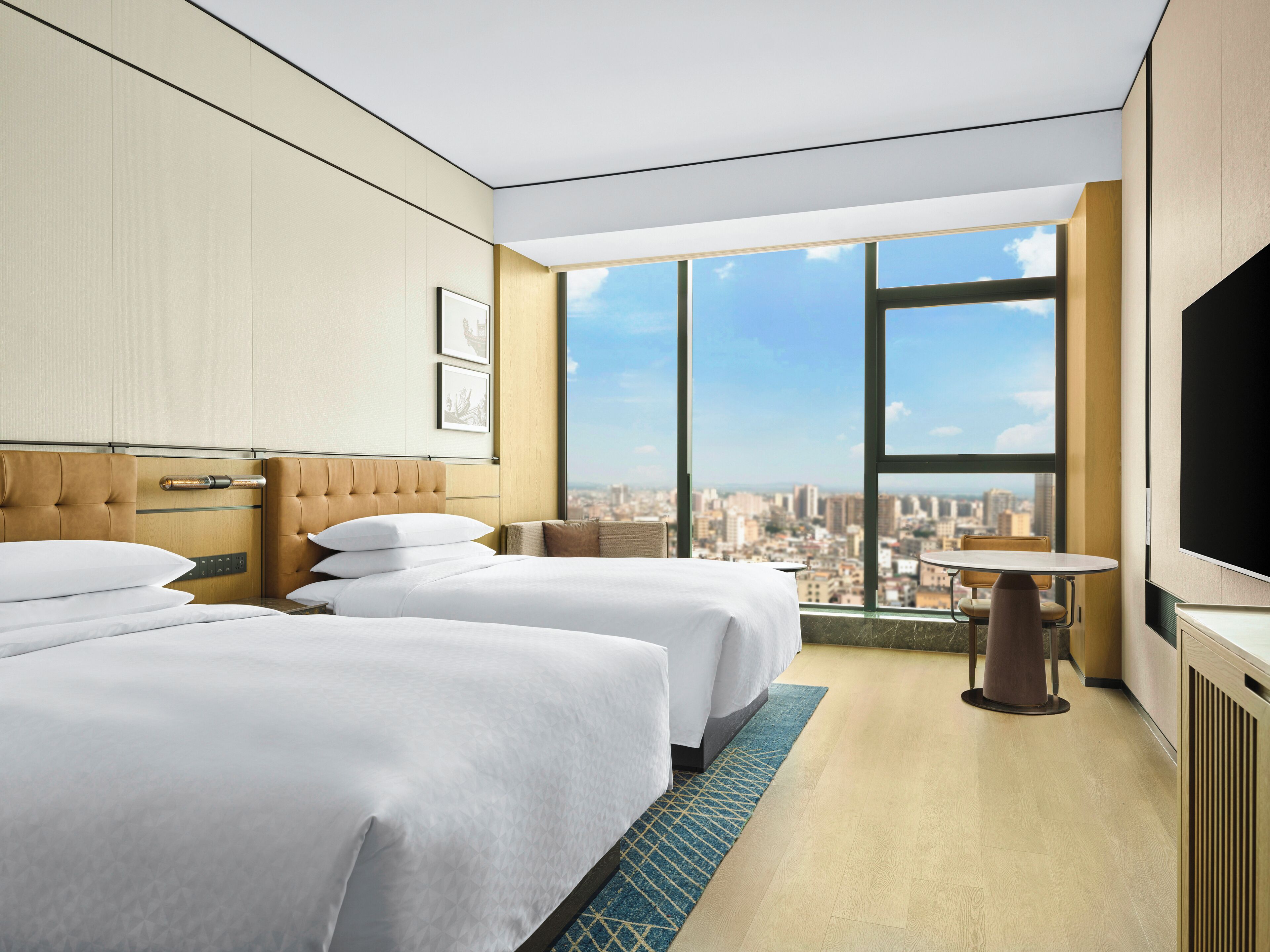 Premier Room, 2 Double Beds, City View | Premium bedding, in-room safe, blackout drapes, soundproofing