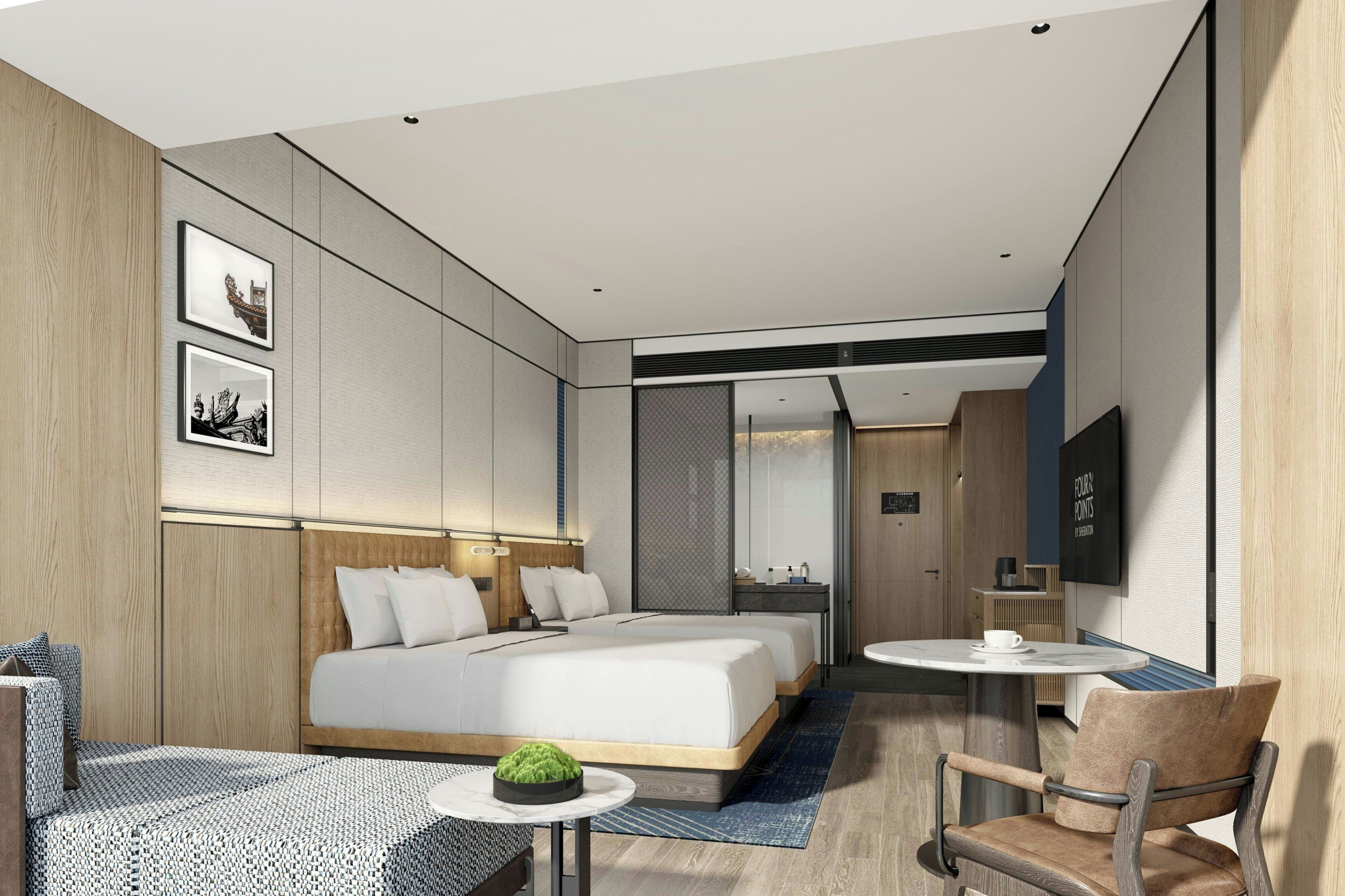 Comfort-huone, 2 parisänkyä, kaupunkinäköala