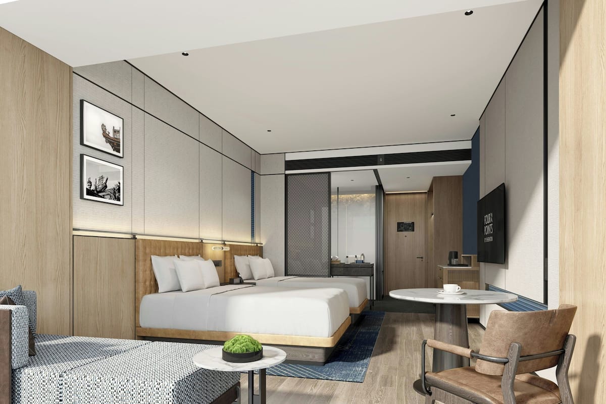 Comfort-huone, 2 parisänkyä, kaupunkinäköala