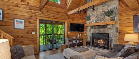 Smart TV, fireplace, video games